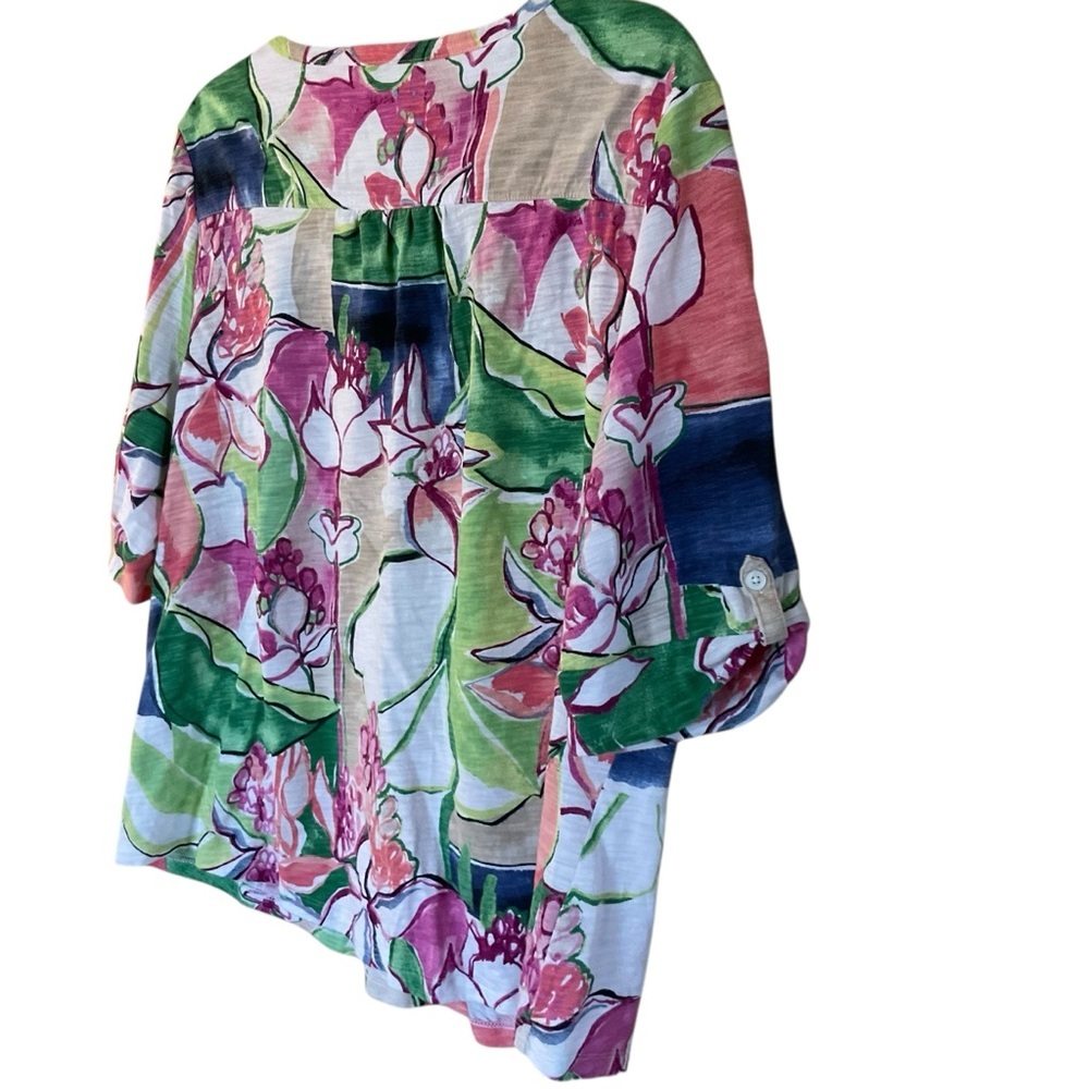 Chico’s Floral Print Button Front Top Size 3 (XL) – Cotton Modal Lightweight - Picture 6 of 9